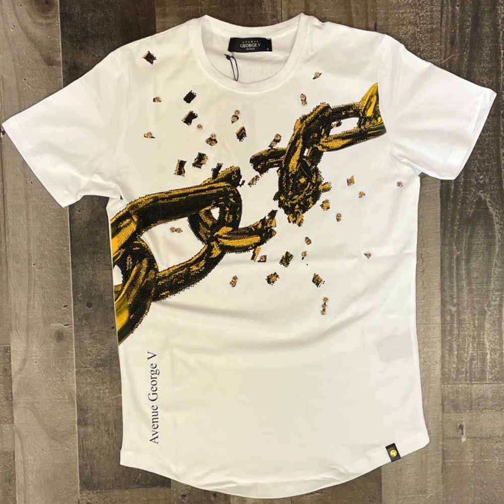 Broken Chain Rhinestone Tshirt By GeorgeV Paris